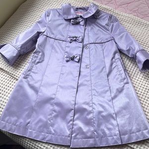 Rothschild Purple dress Rain Coat with Hood And Bows